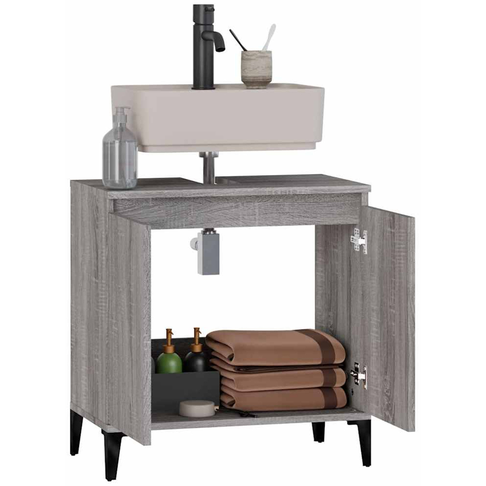 vidaXL 2 Door Wood Sonoma Oak Washbasin Cabinet Image 6