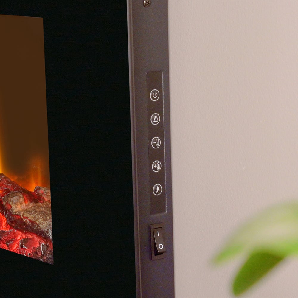 Sureflame Black Electric Wall Mounted Fireplace with Remote 42 inch Image 4