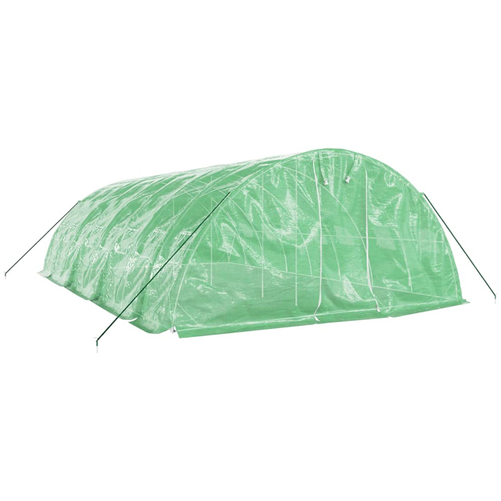 vidaXL Green Polyethylene Galvanised Steel Frame 26.2 x 16.4ft Greenhouse Image 2