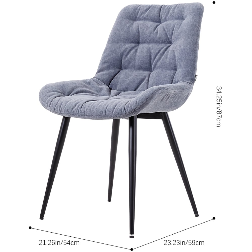 Living and Home Grey Teddy Fleece Dining Chair Image 9