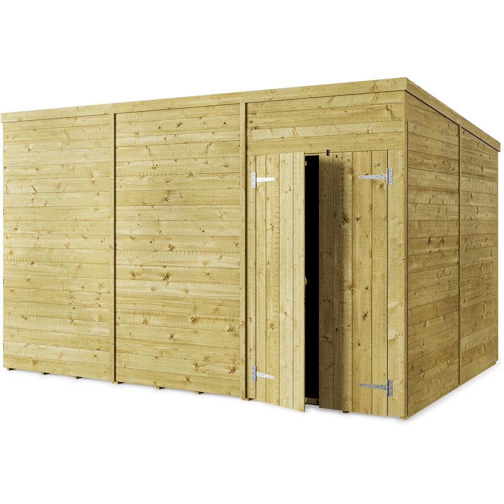 StoreMore 12 x 8ft Double Door Tongue and Groove Pent Shed Image 1