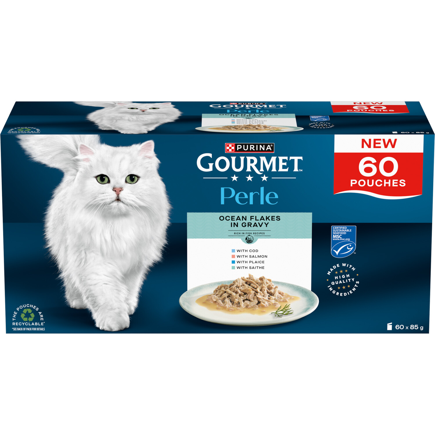 Purina Gourmet Perle Ocean Flakes in Gravy Wet Cat Food Image 2