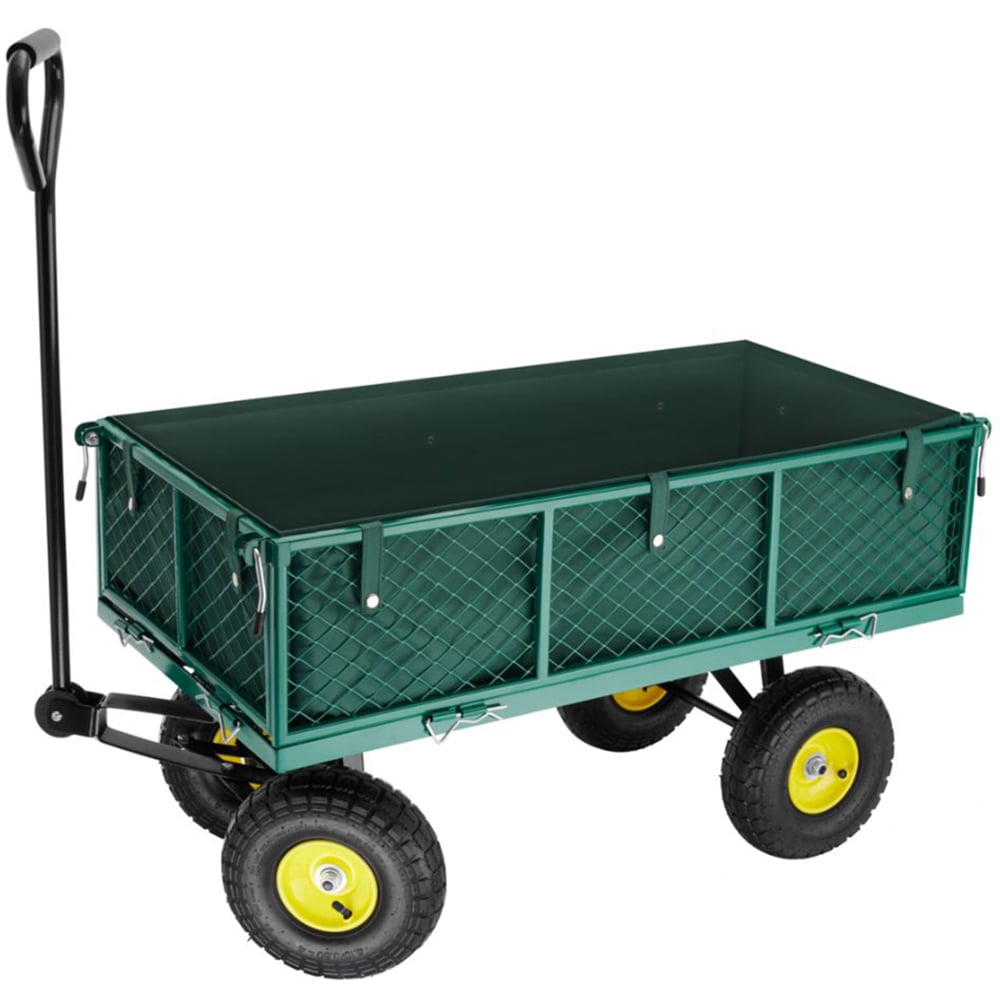 tectake Foldable Side Walls Steering Axle Garden Trolley with 350kg Load Capacity Image 1