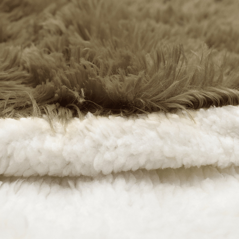 Velosso Alaska Double Taupe Faux Fur Duvet Set Image 2