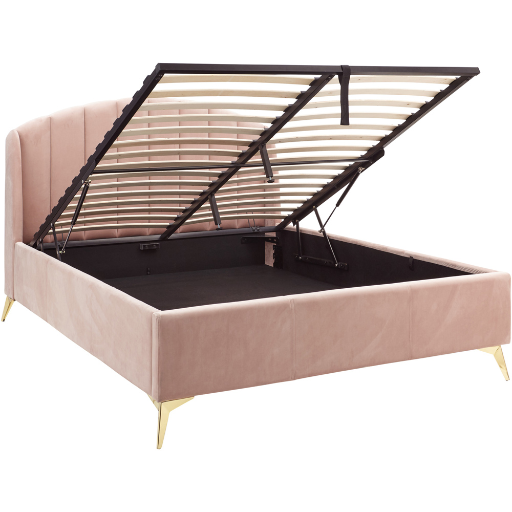 GFW Pettine King Size Blush Pink End Lift Ottoman Storage Bed Image 5