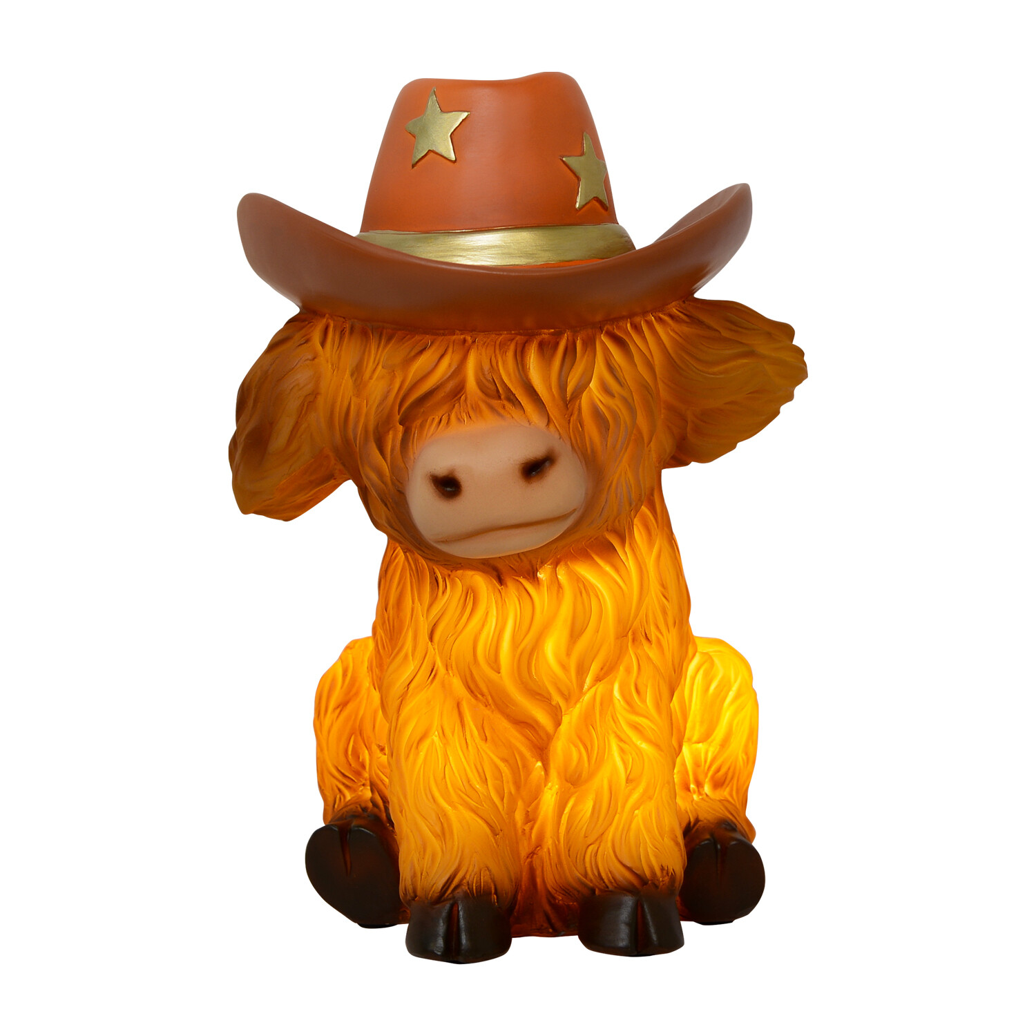 Highland Cow Battery Table Light Brown Image 1
