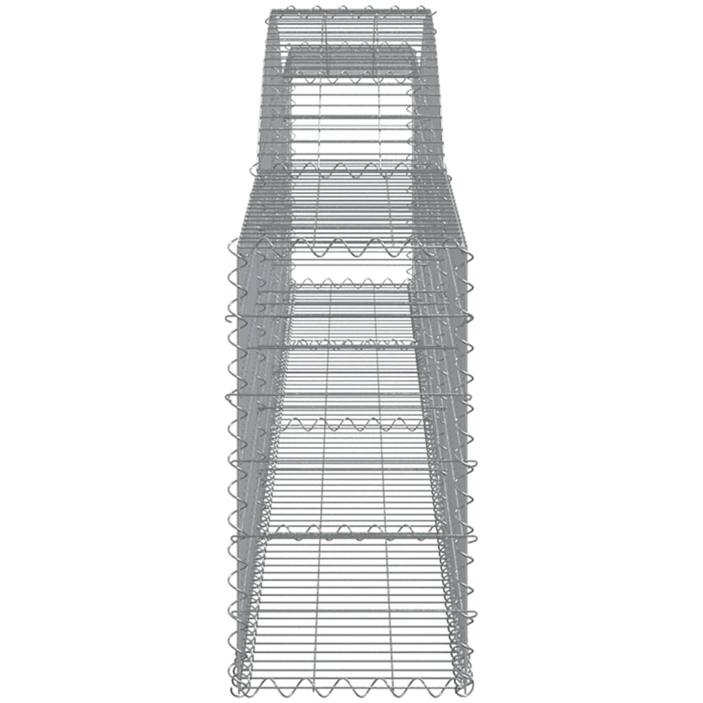 vidaXL Silver Galvanised Iron Arched Gabion Basket 400 x 30 x 60/80cm 7 Pack Image 3