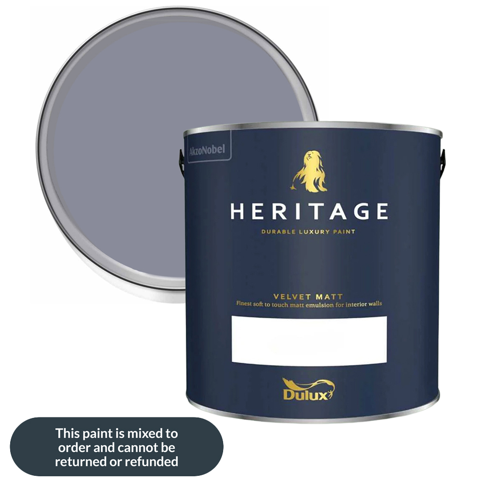 Dulux Heritage Walls and Ceilings Violet Night Velvet Matt Emulsion Paint 2.5L Image 1