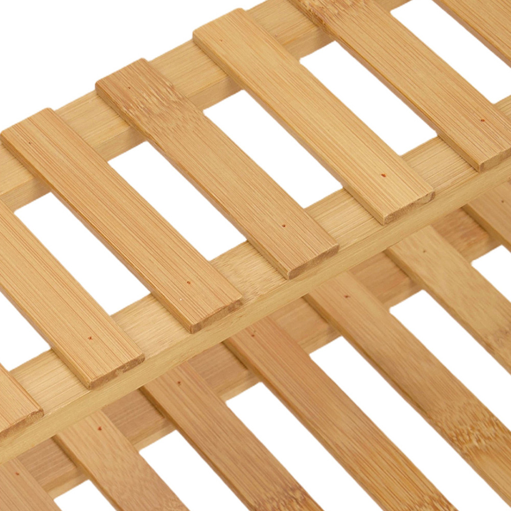 Living and Home 2-Tier Natural Bamboo Plant Stand Image 4