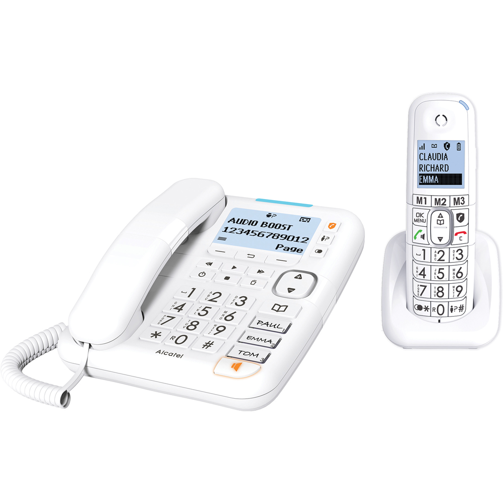 Alcatel XL785 Combo Corded and DECT Handset White Image 1