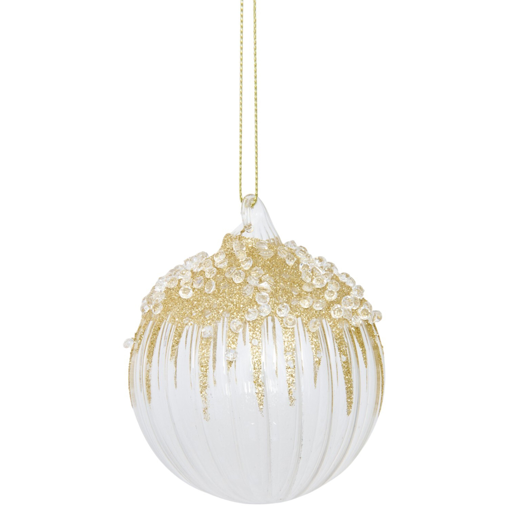 Iridescent Gold Glitter Bauble Image 3