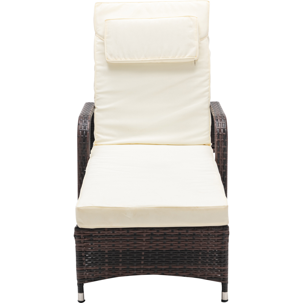 Venice Set of 2 Brown Sun Loungers with Table Image 3