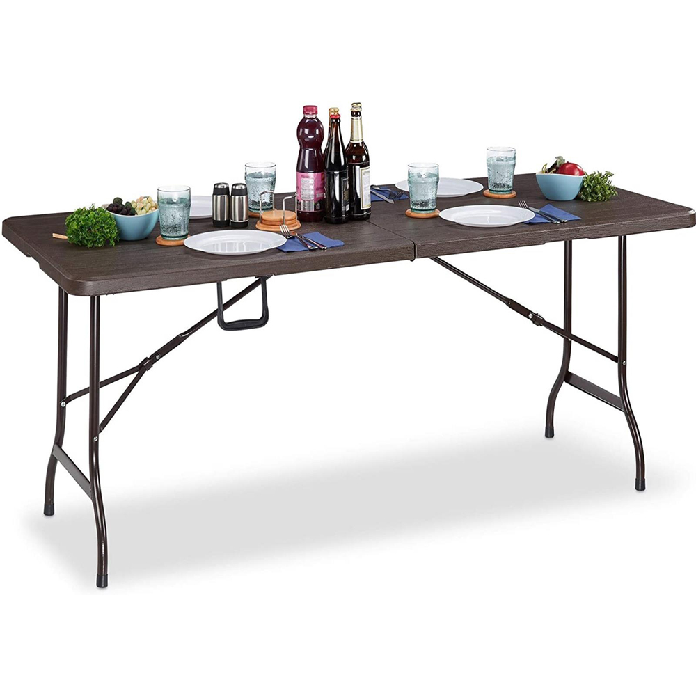 Gr8 Garden Wooden Effect Heavy Duty Folding Table Image 2