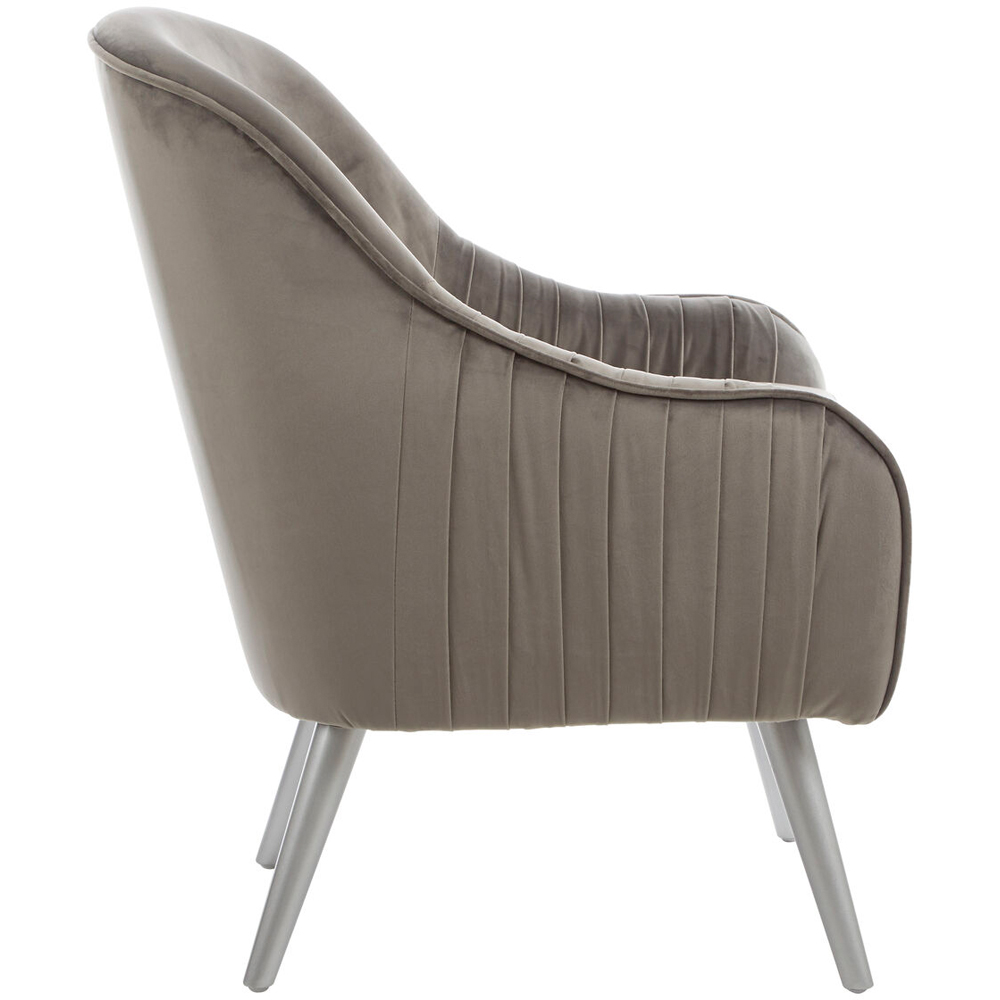 Premier Housewares Louxor Grey Velvet Chair Image 4