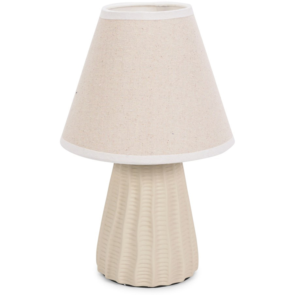 ValueLights Saskia Tapered Lamp Shade Natural Ceramic LED Table Lamp Image 1