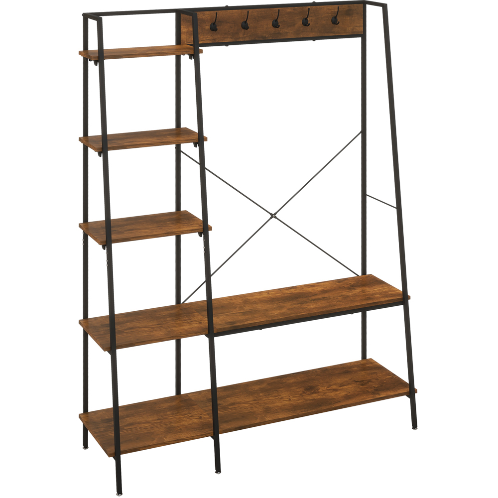 Portland 5 Tier Brown Metal Coat Rack Image 1