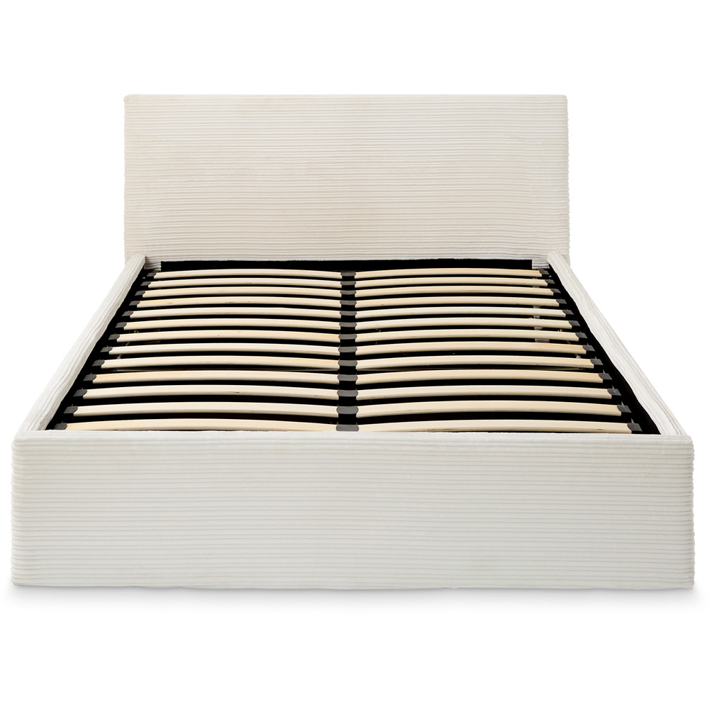 GFW Small Double Cream Corduroy End Lift Ottoman Bed Image 3