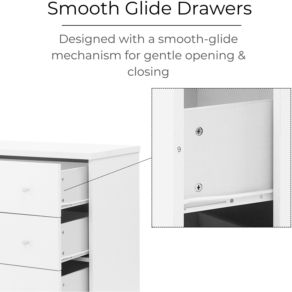 Core Products Erin 4 Drawer White Finish Chest of Drawers  Image 7