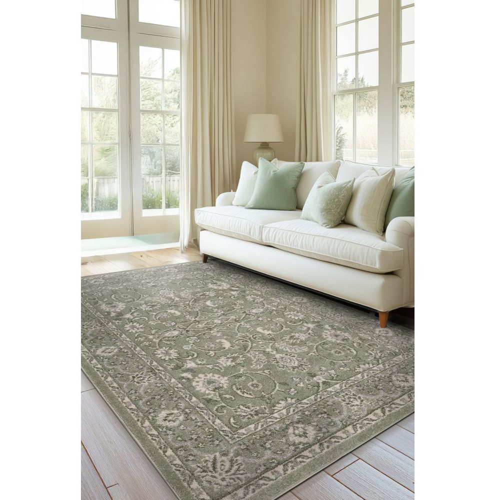 Homemaker Echo Traditional Green Rug 120 x 170cm Image 5