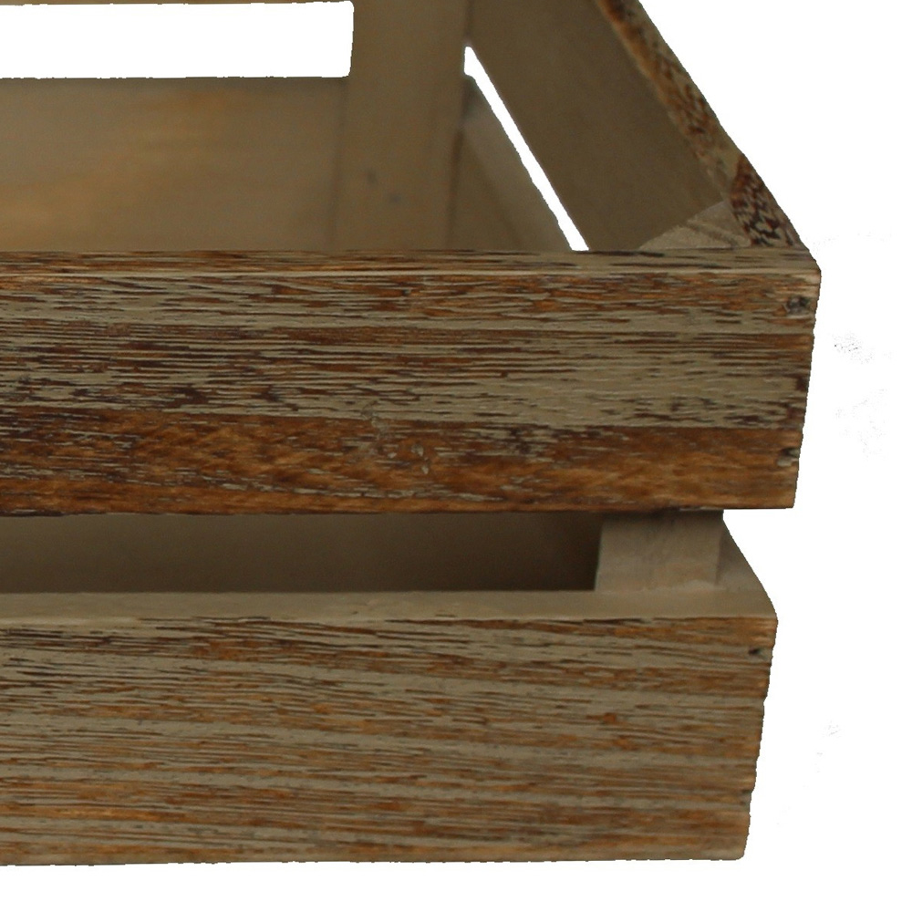 Red Hamper Oak Effect Small Wooden Packing Crate Image 2