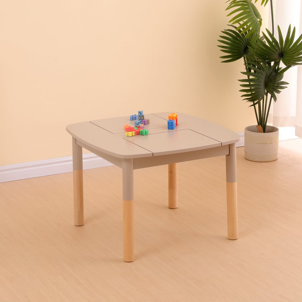 FurnitureHMD Natural and Grey Kids Wooden Storage Desk Image 6