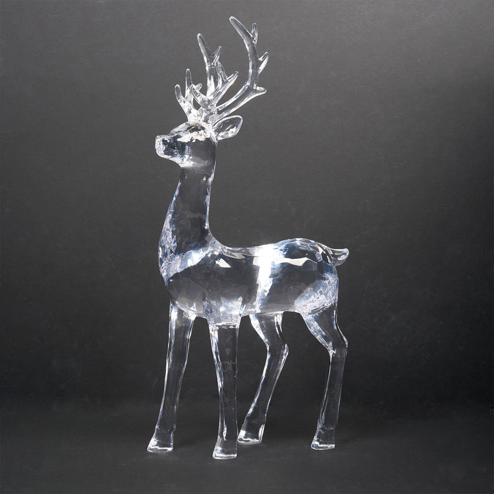 Crystal Acrylic Reindeer Decoration Clear Image 3