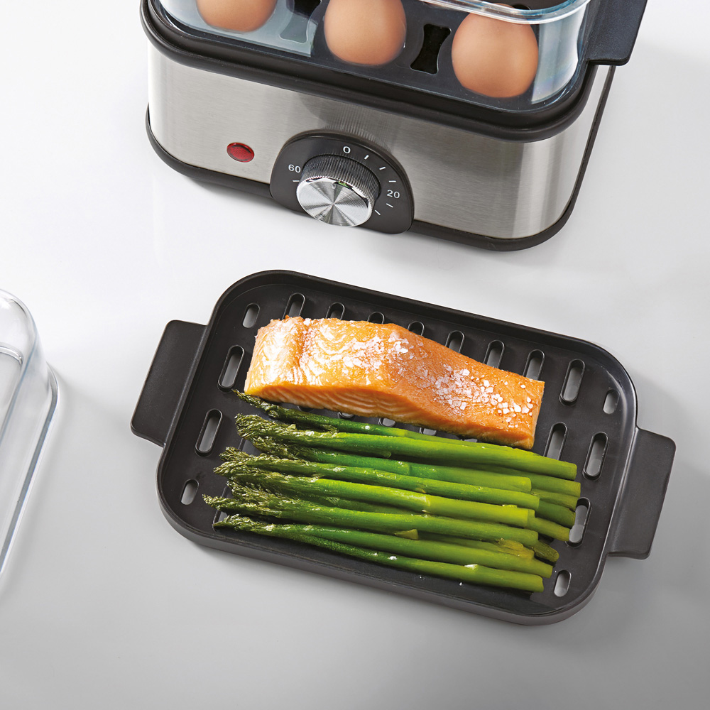 Quest 34349 2-Tier Silver Stainless Steel Egg Cooker and Steam Rack 500W Image 7