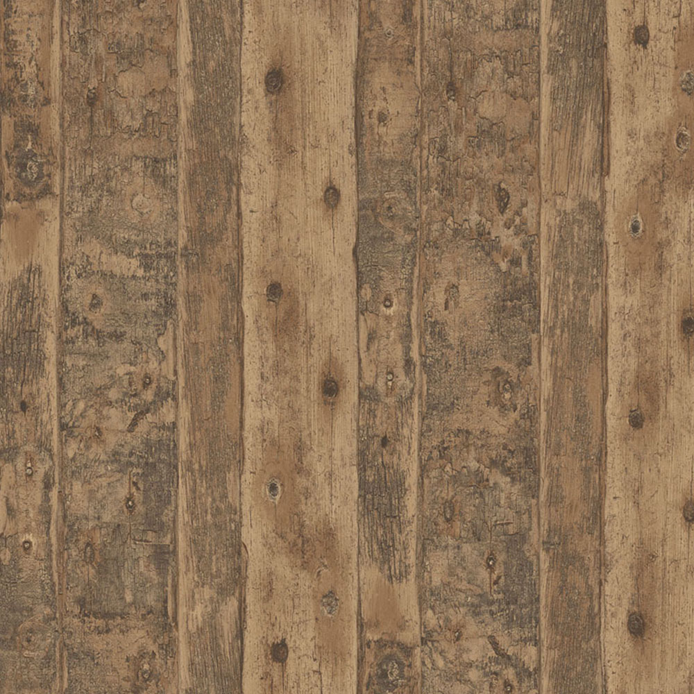Galerie Grunge Wood Effect Brown Wallpaper Image 1