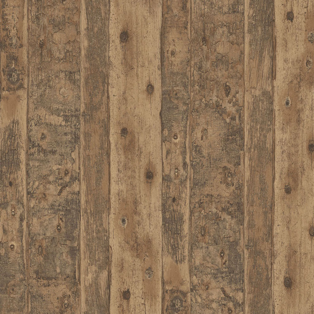 Galerie Grunge Wood Effect Brown Wallpaper Image 1