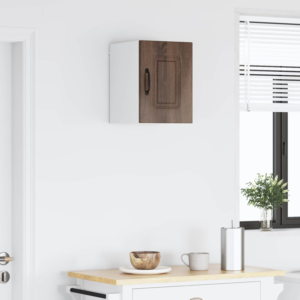 vidaXL Kalmar Single Door Brown Oak Wall Mounted Kitchen Cabinet Image 9