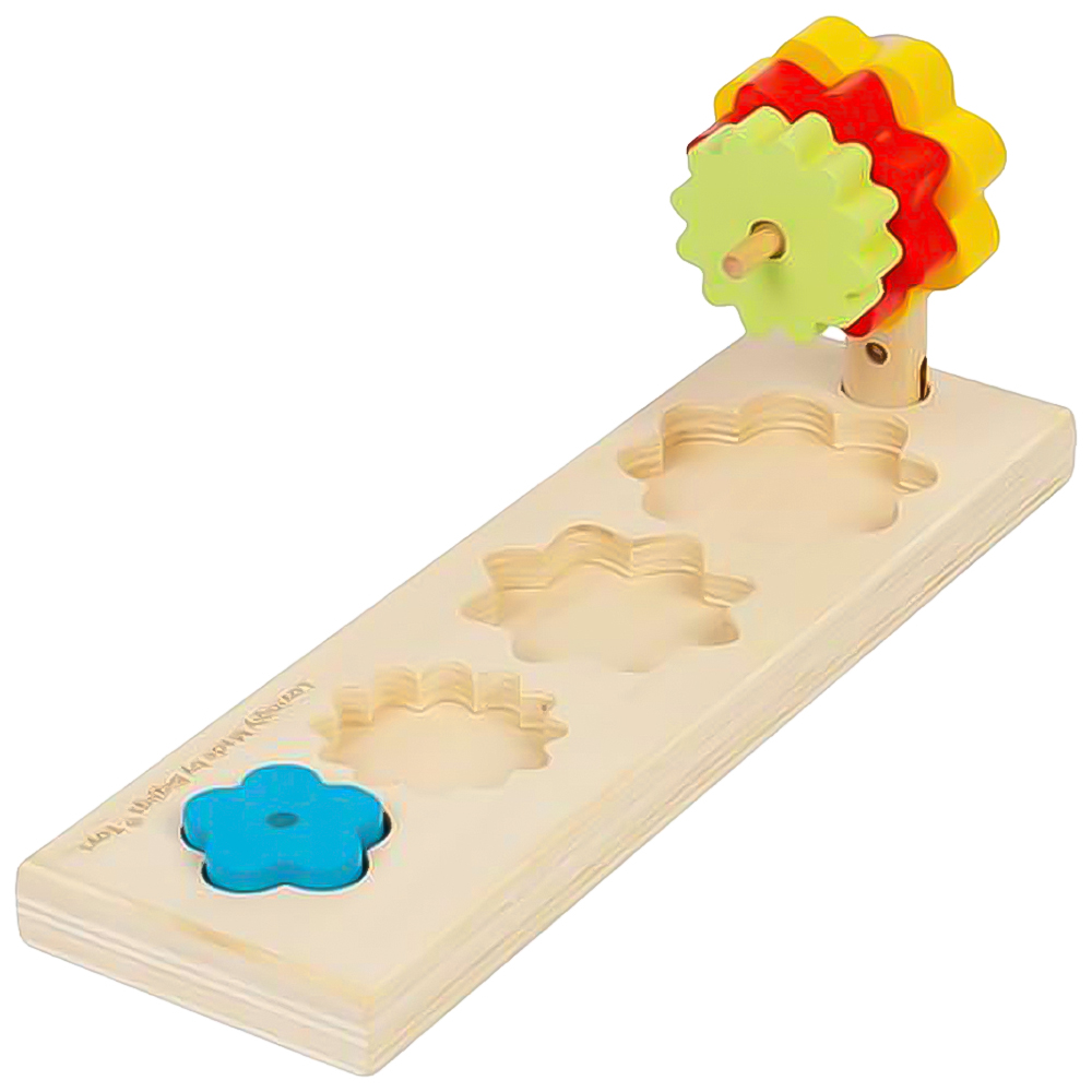 Bigjigs Toys Kids Wooden Flower Shape Sorting and Stacking Toy Image 7
