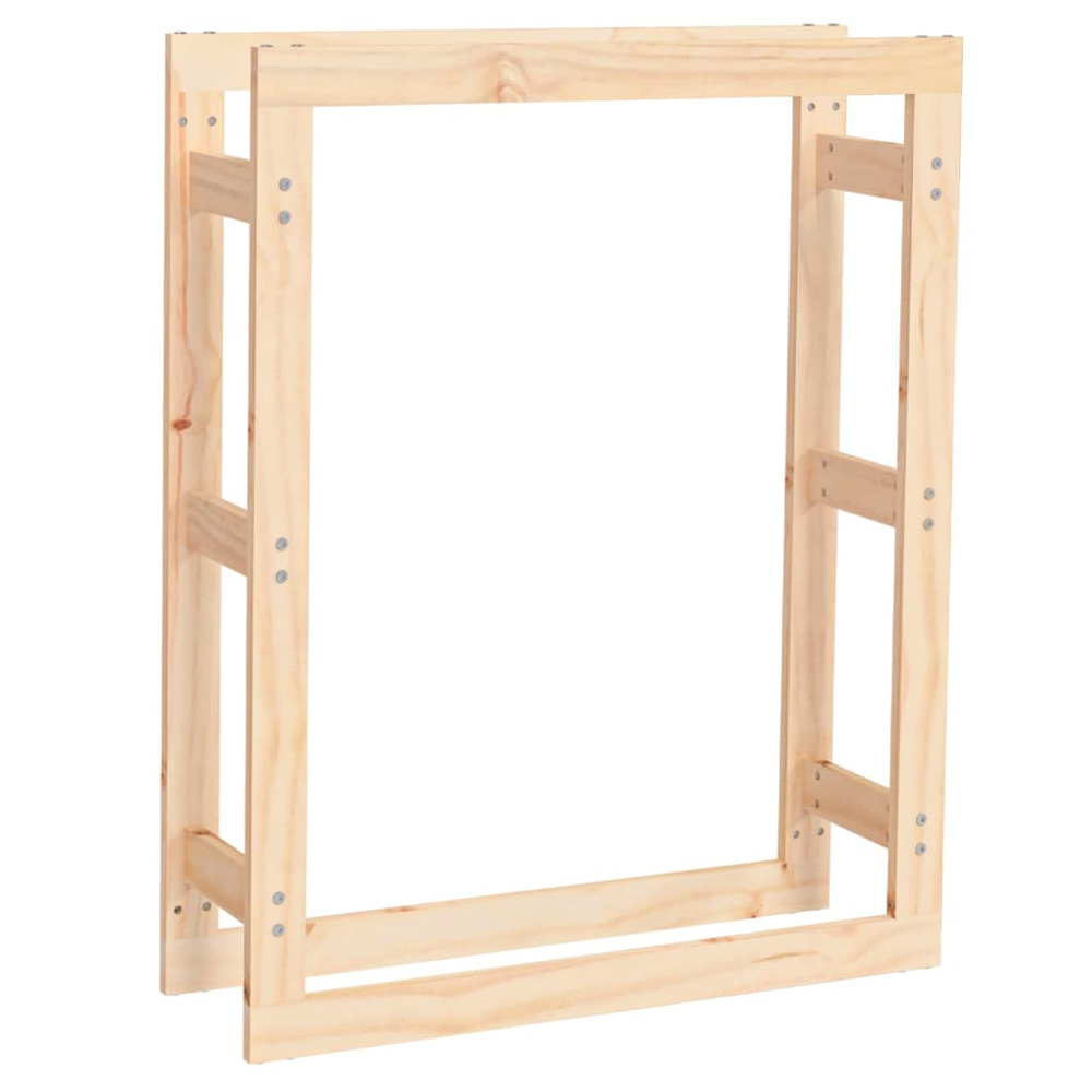 vidaXL Natural Pine Wood Firewood Log Holder 100 x 80 x 25cm Image 1