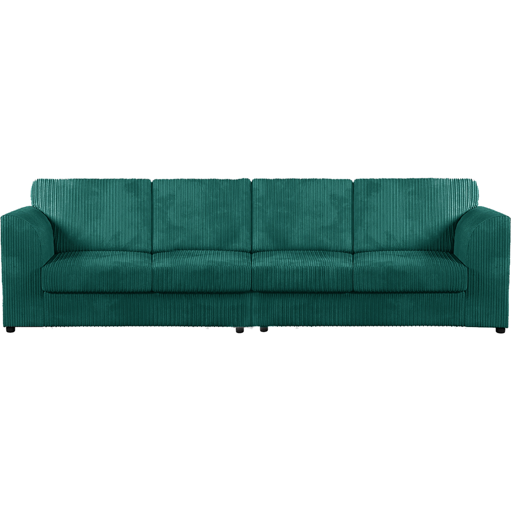 Luxor 4 Seater Teal Jumbo Cord Full Back Sofa Image 2