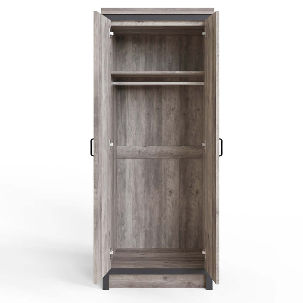 GFW Boston 2 Door Grey Wardrobe Image 5