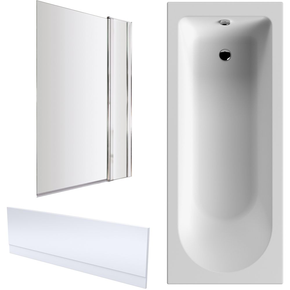 nuie 1700 x 750mm Eternalite Bath with Panel and Screen Image 1