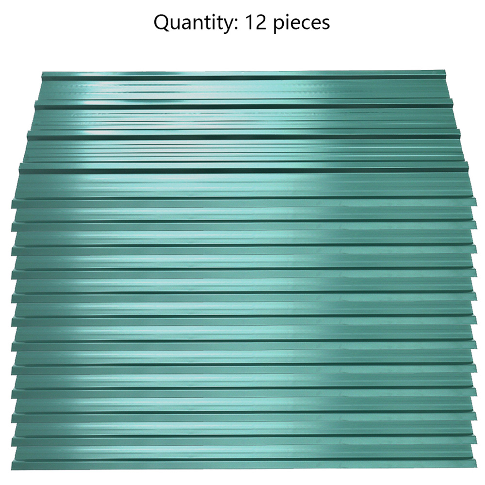 Living and Home 12 Piece Dark Green Premium Galvanized Steel Corrugated Roof Panels Image 8