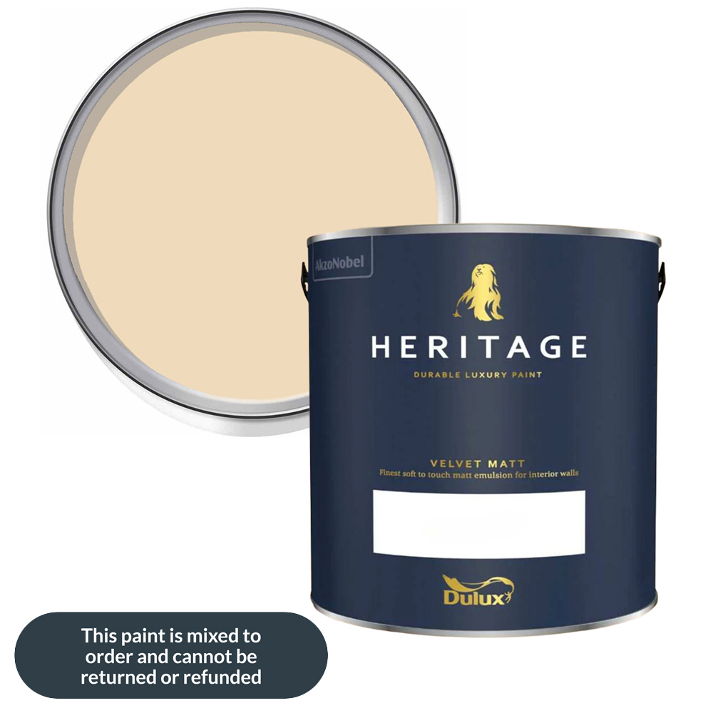 Dulux Heritage Walls and Ceilings Cream Velvet Matt Emulsion Paint 2.5L Image 1