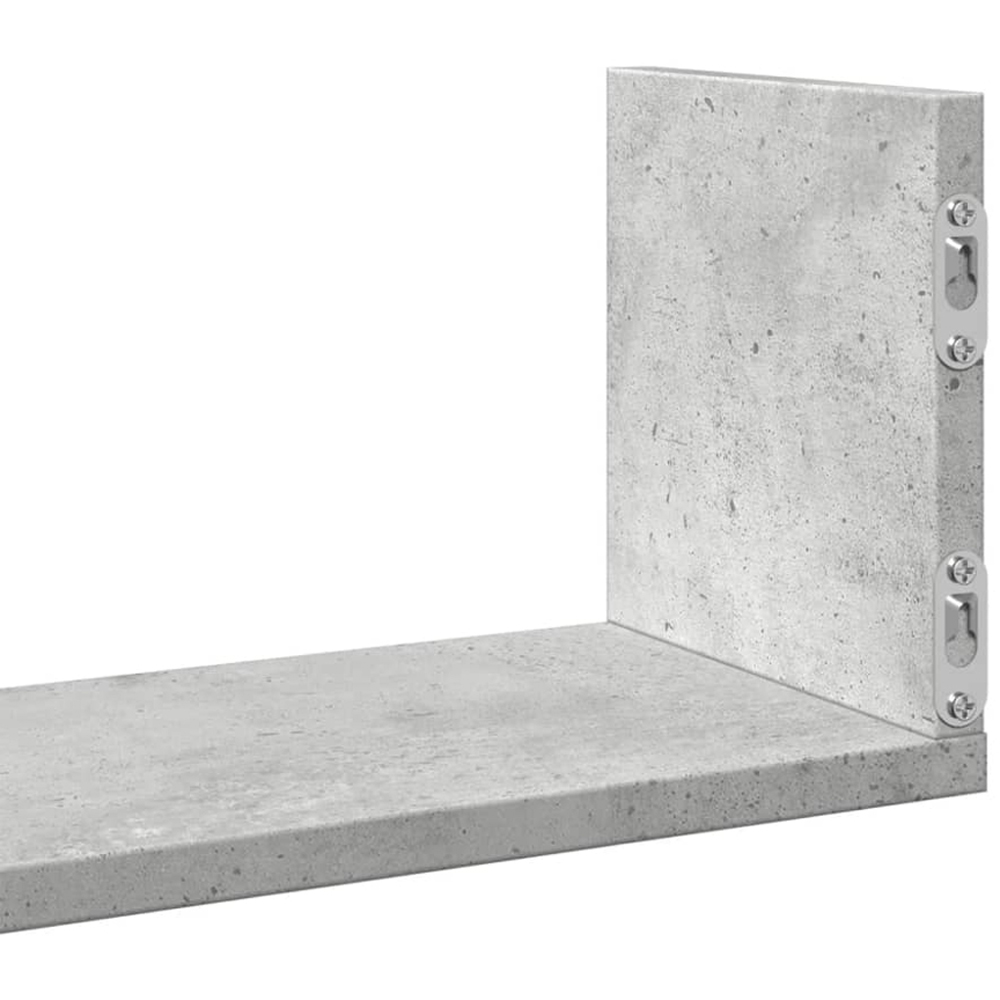 vidaXL 58cm Set of 3 Concrete Grey Floating Wall Shelf Image 7