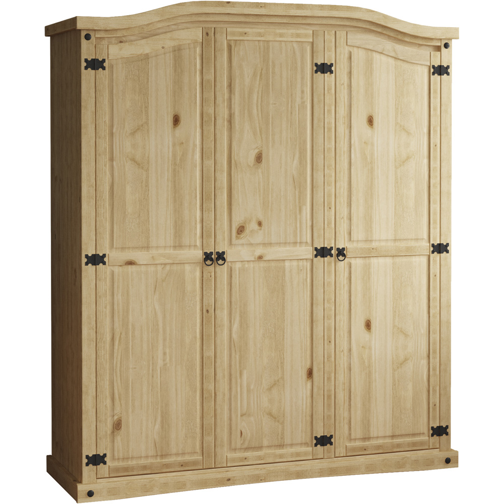 Vida Designs Corona 3 Door Natural Wardrobe Image 2