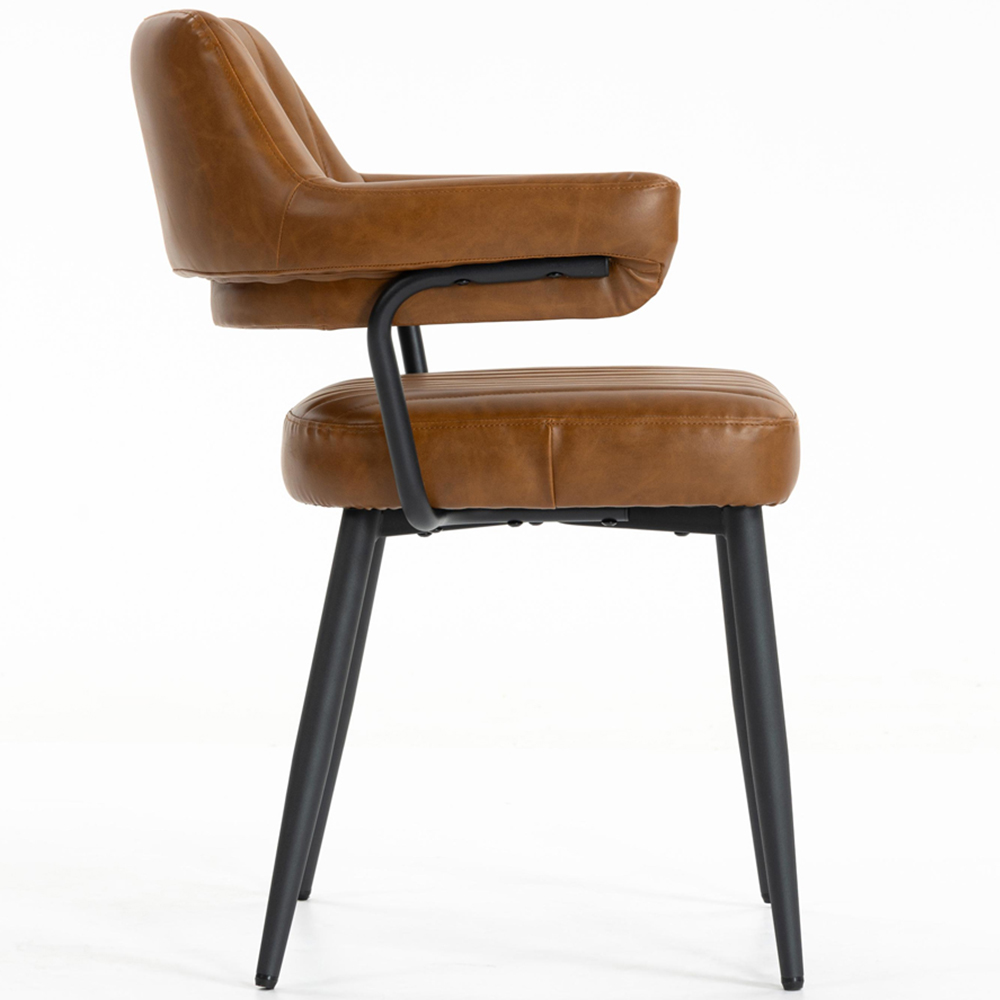 Portland Axton Tan Faux Leather Dining Chair Image 3