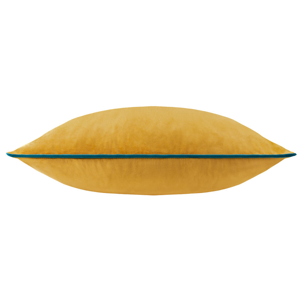 Furn Meridian Ochre and Teal Velvet Cushion 55 x 55cm Image 3