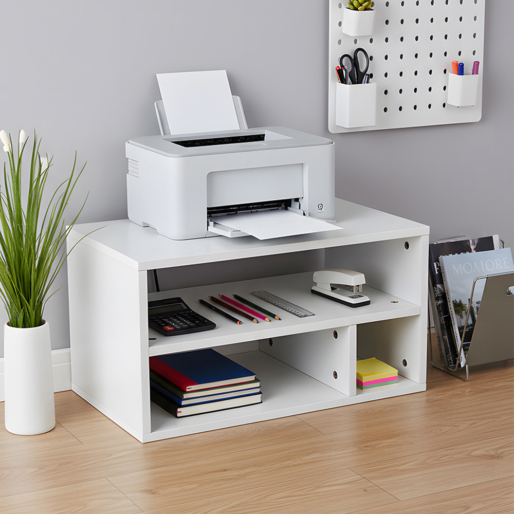 Living and Home 3 Shelf White Desktop Printer Stand Image 7
