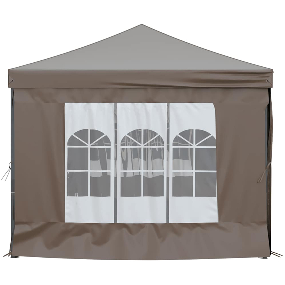vidaXL 3 x 6m Taupe Foldable Party Tent with Sidewalls Image 4