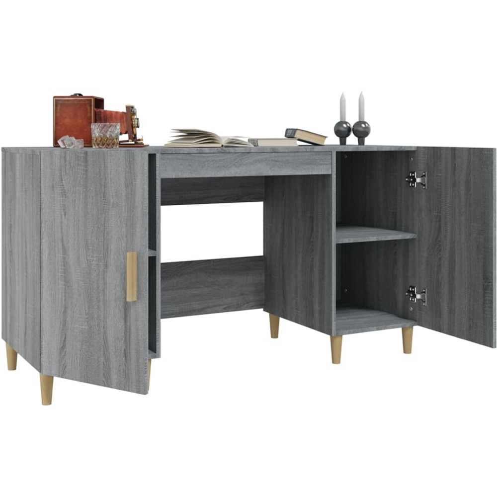 vidaXL 2 Door Computer Desk Grey Sonoma Image 3
