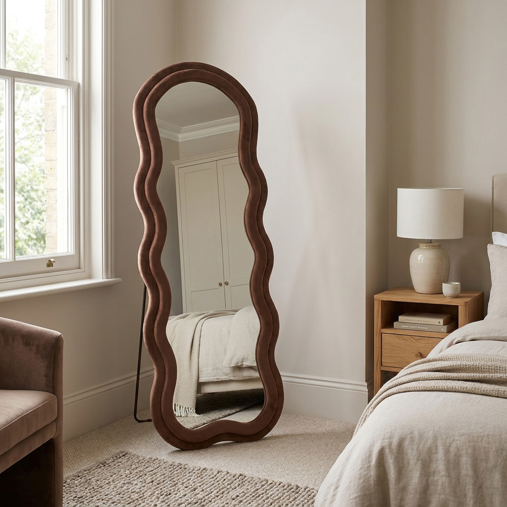 Plush Wavy Taupe Lean To Mirror Image 5