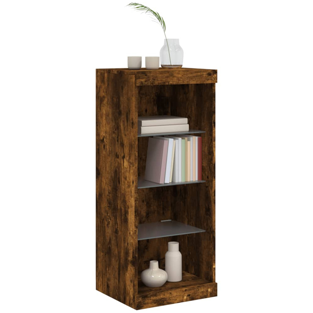 vidaXL 4 Shelf Smoked Oak LED Sideboard Image 3