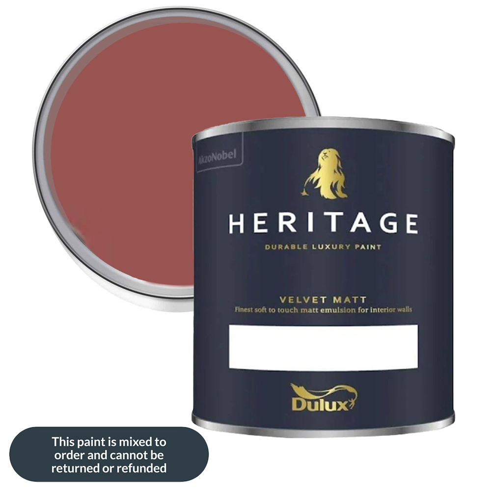Dulux Heritage Walls and Ceilings Red Ochre Velvet Matt Emulsion Paint 1L Image 1