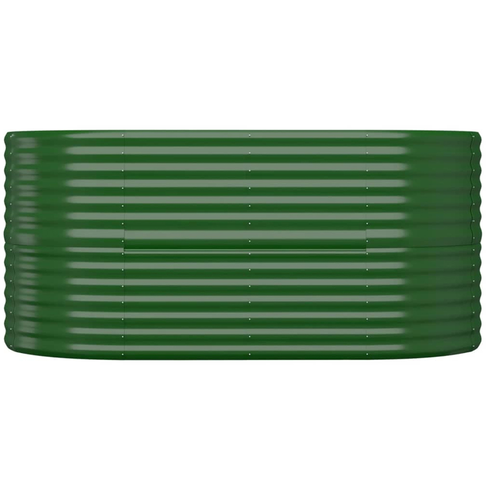 vidaXL Green Galvanised Steel Oval Raised Garden Bed 152 x 80 x 68cm Image 2