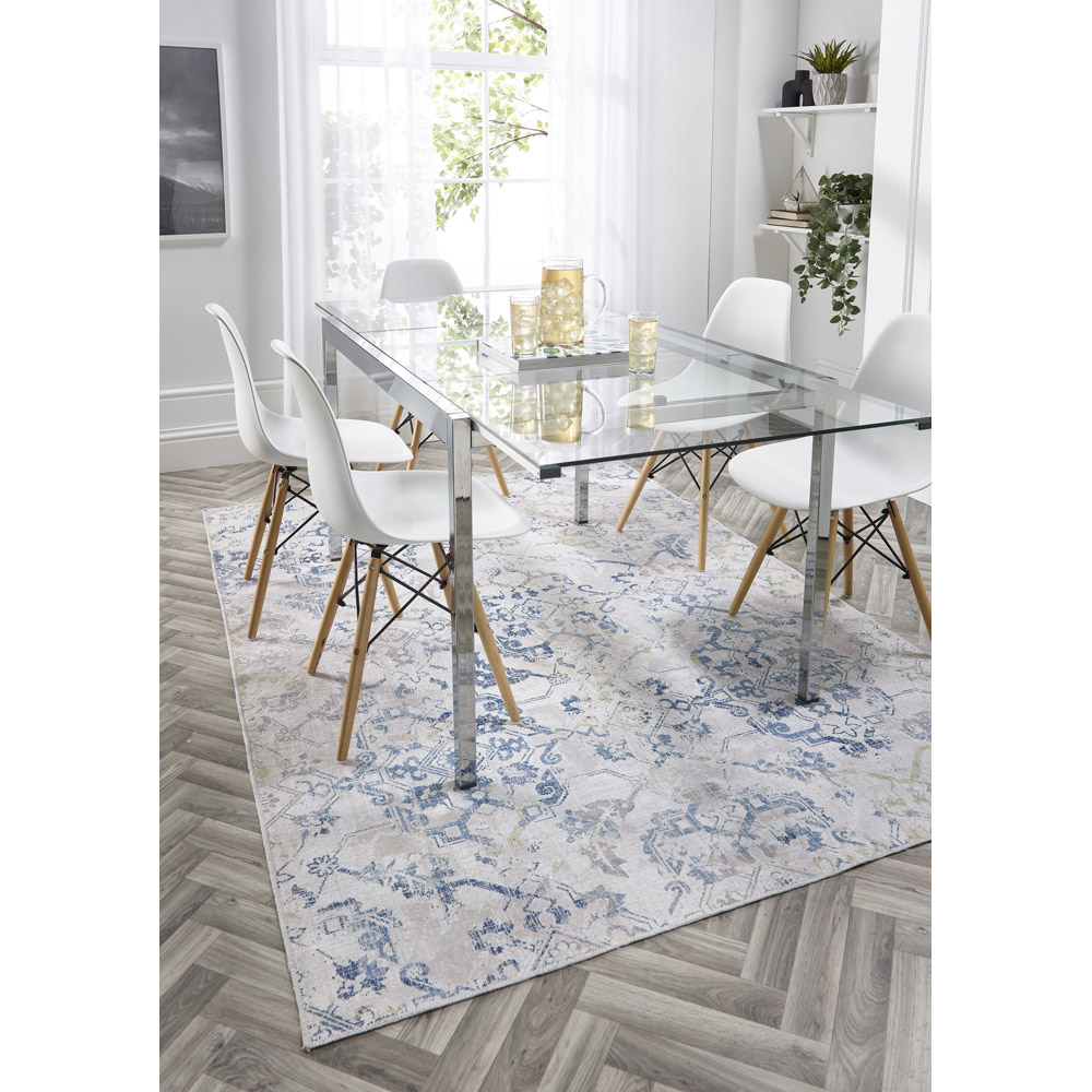 Origins My Washable Blue Grey and Off White Florence Rug 80 x 150cm Image 2
