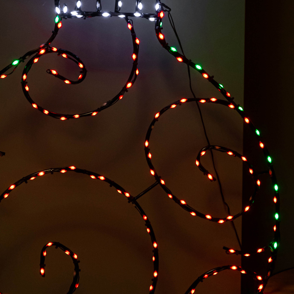 Samuel Alexander Red Green and White LED Metal Christmas Bauble 78cm Image 3